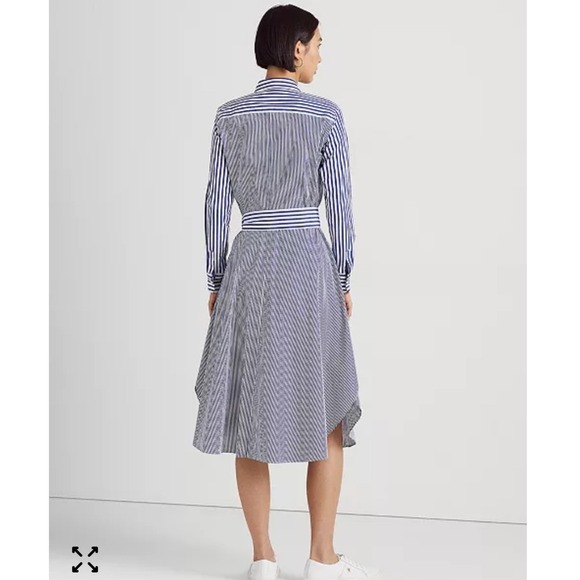 Lauren Ralph Lauren Stripe Shirtdress Women's Size 18W Cotton Belted Button Up - Picture 2 of 12